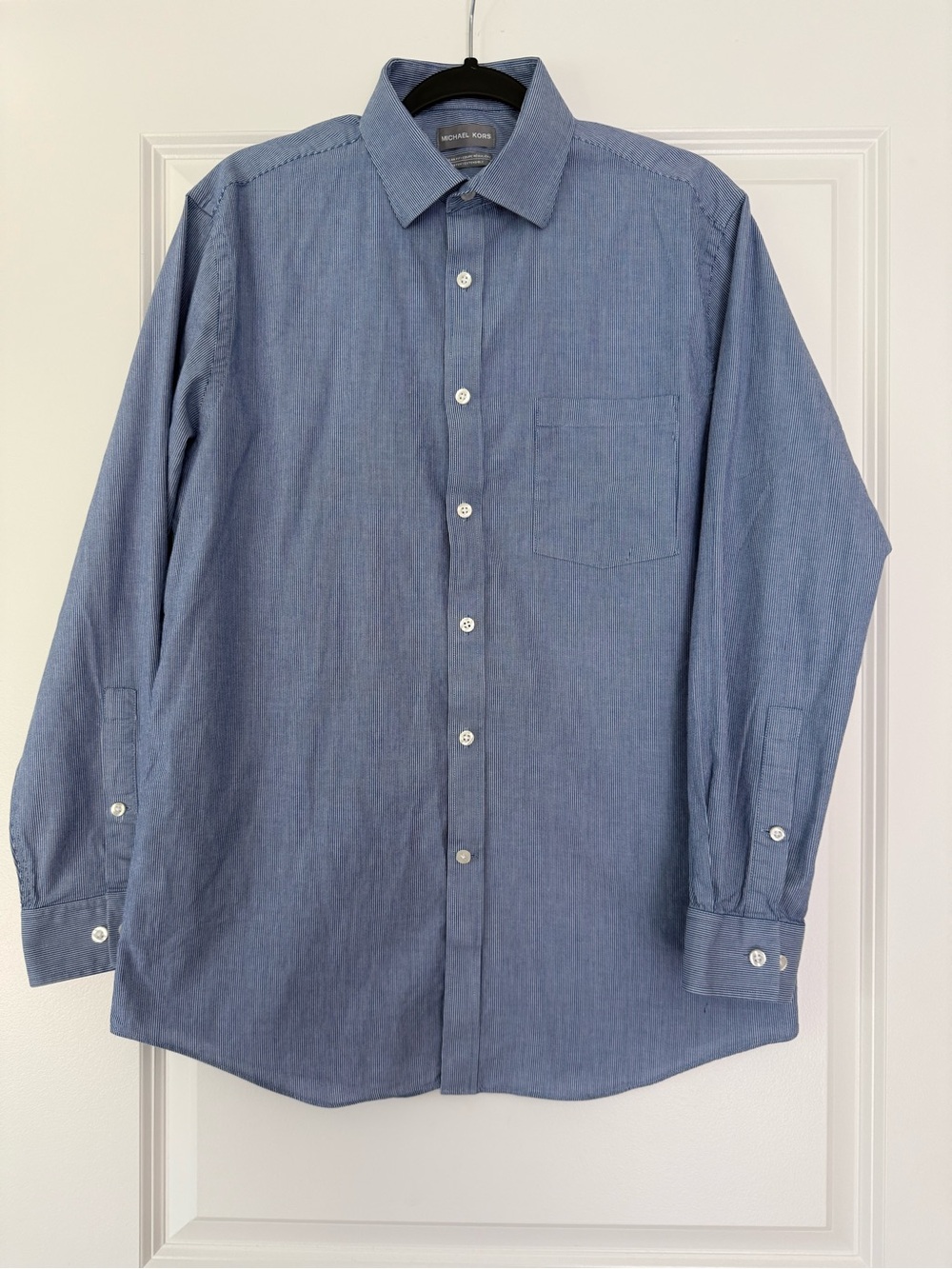 Michael Kors Men's Chambray Button-Up Shirt in Light Blue